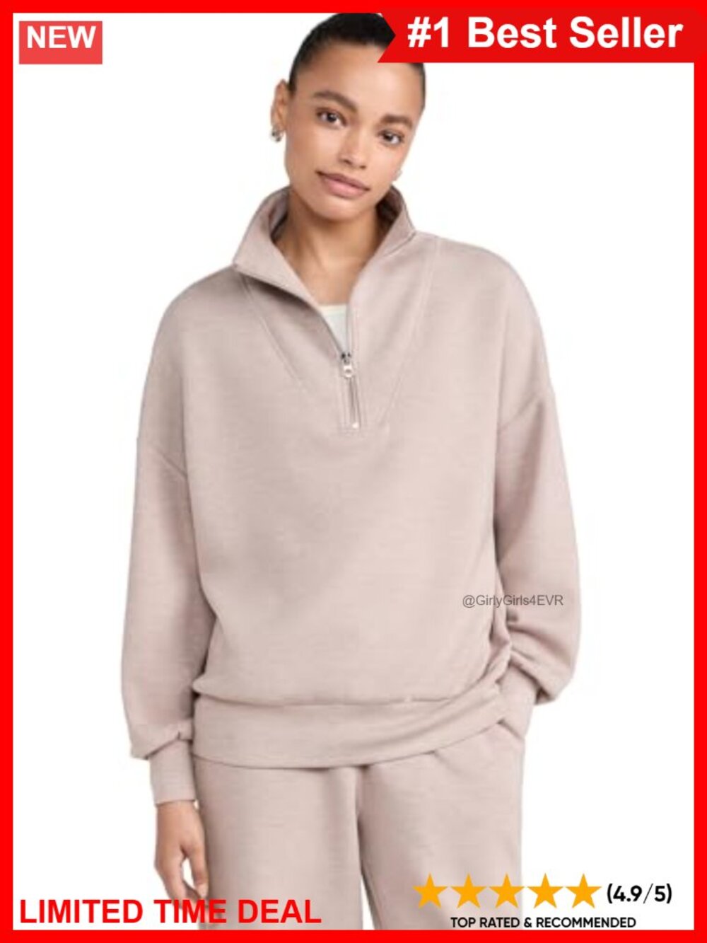 Varley Hawley Half Zip Sweater Mid-Weight Soft Knit Collared Pullover